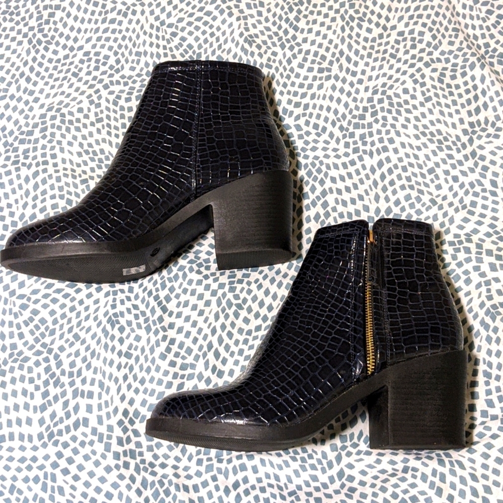 Topshop  croc boot dark blue/black